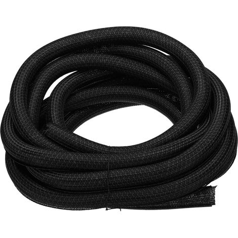 Gaine Cable Tressée Fendue 38mm 7,5Mètre en Noir (1/5)