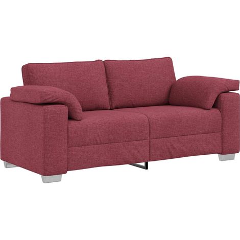 Zweisitzer-Sofa Weinrot 180 cm Stoff