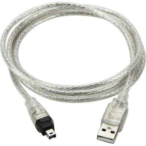 Câble de Cordon d’Adaptateur USB mâle vers FireWire IEEE 1394. 4 Broches mâles iLink pour Sony DCR-TRV75E DV
