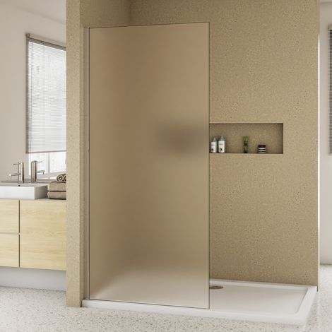 Duschwand 140x200cm begehbare Duschwand Walk In 10mm Nano ESG Milchglas Höhe 200cm