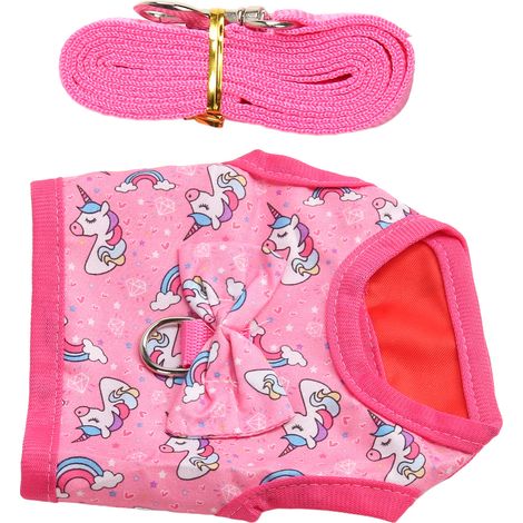 Harnais/laisse pour lapin, laisse mignonne licorne, gilet/lapin pour chinchilla, hamster, cochon d'Inde, lapin S (1/5)