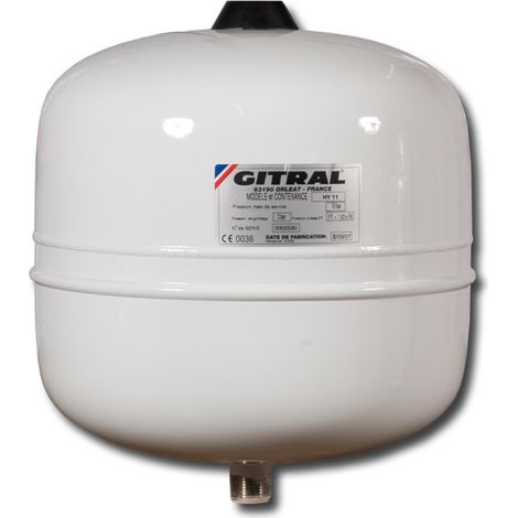 Gitral – Vase d'expansion sanitaire 12 litres – Hydrochaud pour installations eau potable – Membrane époxy alimentaire – HY12