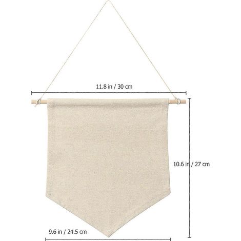 Drapeau porte-broches de style nordique, idéal pour les badges, 1 pièce, bannière en toile beige. (1/4)