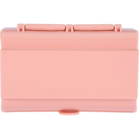 Boîte de rangement adhésive murale rose pour sacs poubelle. (1/5)