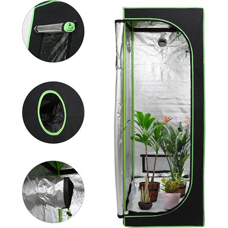 Wolketon Tienda indoor para plantas, control de luz, humedad y temperatura, crecimiento optimizado 60x60x180cm (1/5)