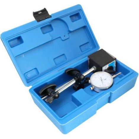 reloj comparador con base magnetica imantada con estuche de plastico