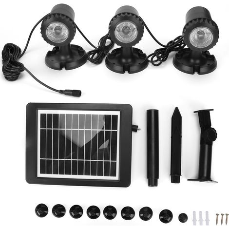 Lampe paysage sous-marine étanche – projecteur solaire étang – RGB 3 LED