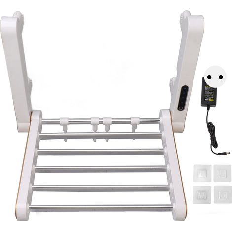 Sèche-serviettes électrique mural 6 barres température constante pour salle de bain 100‑240V prise UE (1/5)