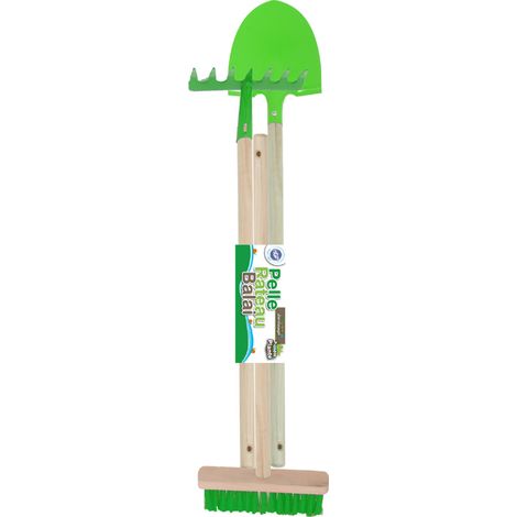 Lot 3 outils jardinage enfant métal et bois (1/2)