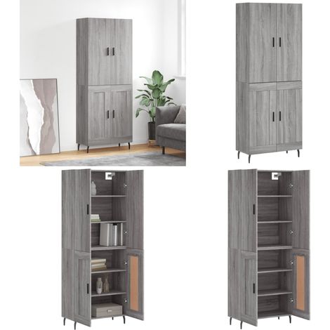 Highboard Grau Sonoma 69,5x34x180 cm Holzwerkstoff - Highboard - Highboards - Home & Living (1/5)