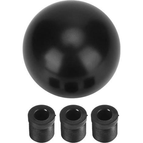 Kit adaptateur de pommeau de levier de vitesse universel en aluminium noir, forme sphérique, pour voiture (1/5)