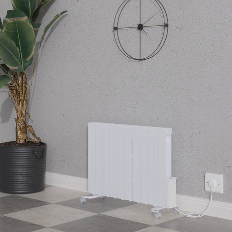 Electric Oil Filled Radiator WiFi Timer Portable Wall Mounted Thermostat Heater White 1800W (1/5)