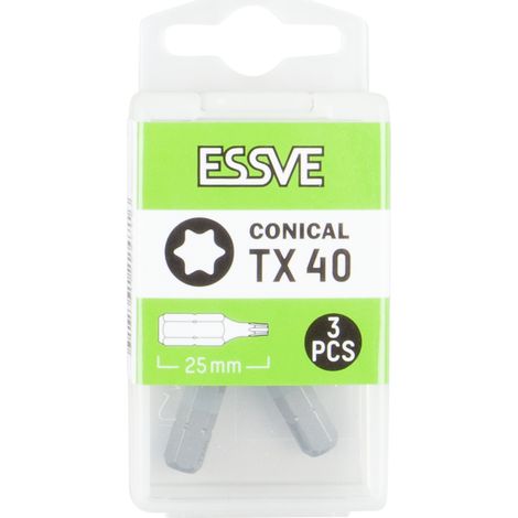 ESSVE TX40 Torx-Kegelbits, 25 mm, 3-teilig (1/2)