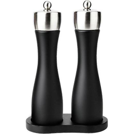 Moulin à poivre manuel en bois d'hévéa avec tête en métal inoxydable et noyau en céramique - Outils de cuisine (1/5)