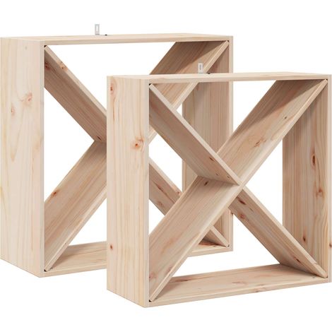Maison Exclusive - Weinregal 2 pcs Natur 62 x 25 x 62 cm Massives