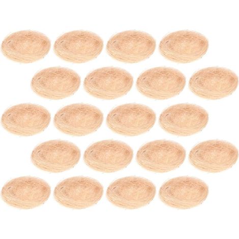 Nid D’Oiseau Décoratif Artificiel 20 Pièces en Fil Beige (1/5)