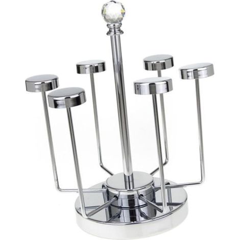 Porte-verre à Eau Acier Inoxydable Support Verre à Vin Inversé Égouttoir Et Rangement Pour Verres à Pied (1/5)