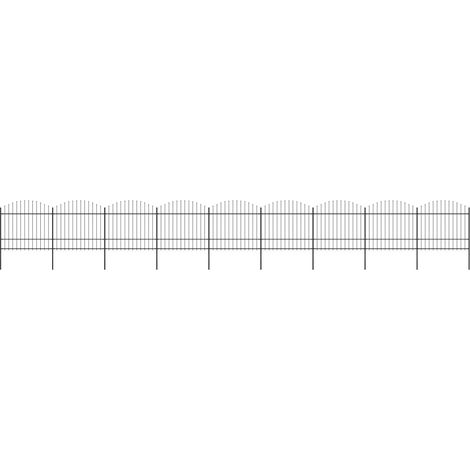 vidaXL Recinto Giardino Punta a Lancia (1,5-1,75)x15,3m Acciaio Nera (1/5)