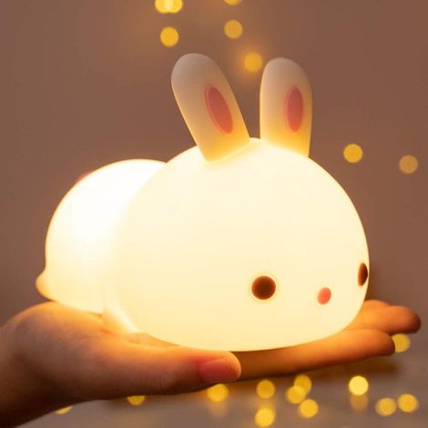 Veilleuse Bébé,Veilleuse Enfant Bebe Lapin,Lampe de Chevet Tactile,Veilleuse LED Rechargeable USB Miffy,Veilleuse Portable SiliCône Nuit Fille Garçon Adulte,Lampe Animaux lumineux,Cadeau Lumineuse-Fei (1/5)