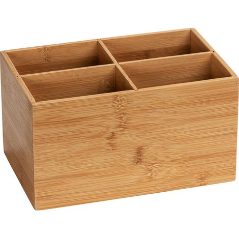 TERRA Organisateur de salle de bain avec 4 compartiments, bambou, WENKO (1/5)