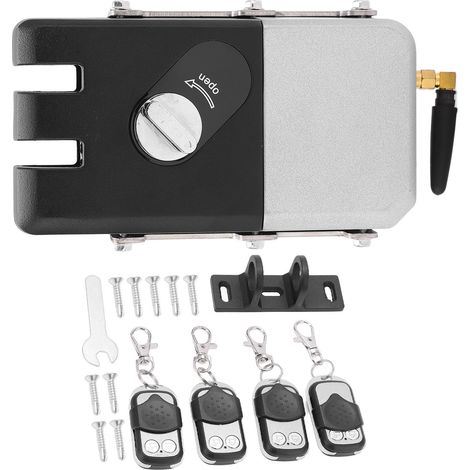 Serrure de porte électronique sans clé Acier inoxydable 3mm Télécommande 433MHz Alimentation DC 12V/USB Sécurisée (1/5)