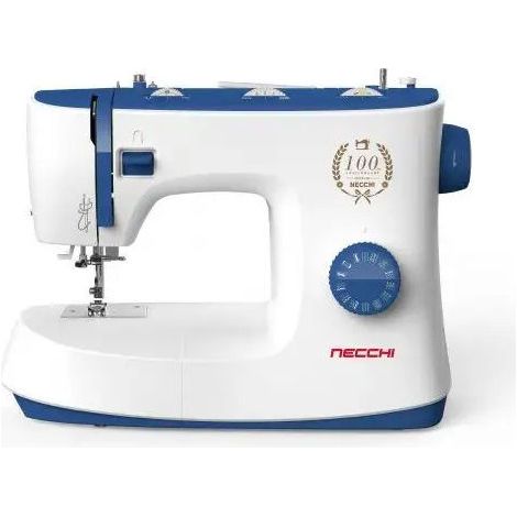 Necchi K432A Macchina da Cucire Semiautomatica Elettrica, Bianco Blu