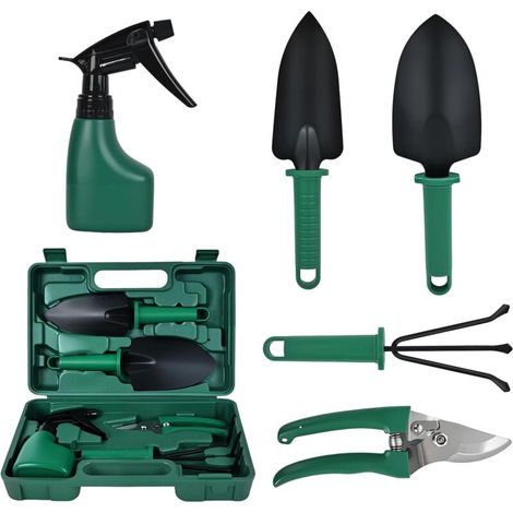 Lot de 5 Outils de Jardin Premium avec Boîte à Outils en Plastique- Poignées Ergonomiques Antidérapantes - Cadeau Parfait pour Jardiniers Débutants et Experts (1/4)