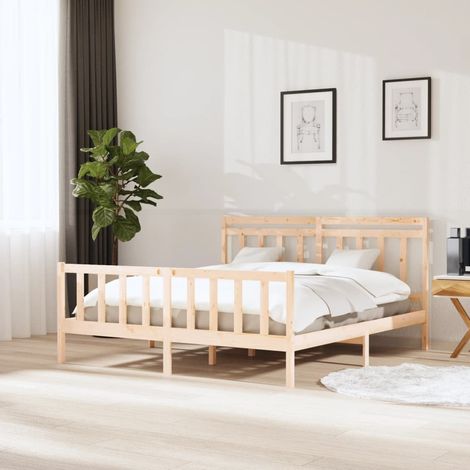 Cadre De Lit Moderne: King Size - Lit Double - Bois massif 180x200 cm Super King Chic-937610 (1/5)