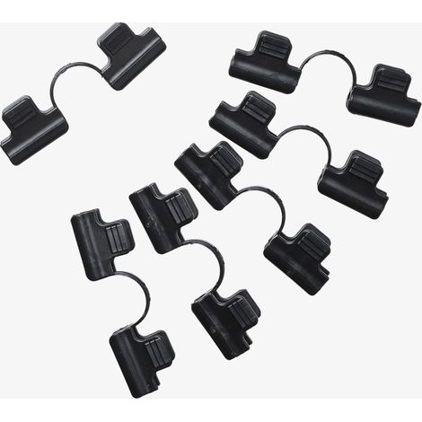 Direct Filet – Lot de 6 clips de fixation double – Système Fix click – Pour tuteur/arceau Ø11 mm – Montage rapide sans perçage (1/3)