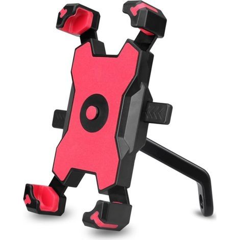 Supporto per telefono da manubrio per bicicletta, antiurto, utilizzabile con una sola mano, a sgancio rapido, rotazione a 360°, supporto per cellulare per navigazione moto, nero (giallo) (1/5)