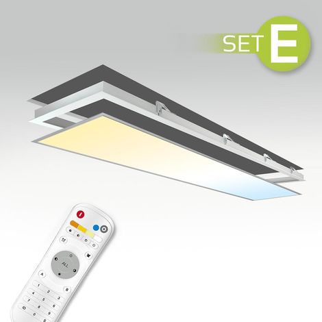 CCT LED Panel 150x30cm Einbauset 48W 3000K-6000K inkl. Fernbedienung und Einbaurahmen