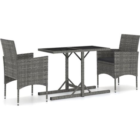 Maison Exclusive - Set Mobili da Pranzo per Giardino 3 pz Grigio