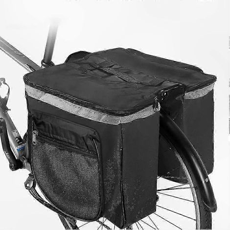 Wasserdichte 30-Liter-Hinterradtasche, Doppeltasche mit Regenhülle, Gepäckträgerbefestigung für den täglichen Weg zur Arbeit und Touren (1/5)
