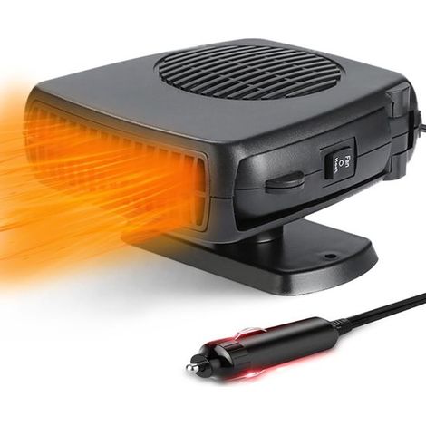 Calefactor para coche，Calefactor portátil de 12 V y 200 W，Ventilador 2 en 1 de calefacción y refrigeración，Negro，12 x 9 x 1,5 cm (1/5)