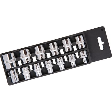 Jeu de douilles métriques 3/8", 6 pans, 13 pcs 6 - 21 mm (1/5)