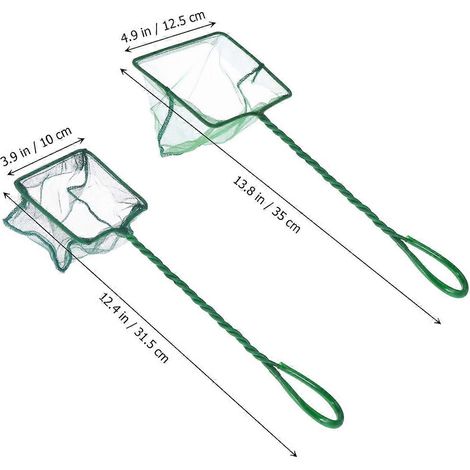 Lot de 2 accessoires pour aquarium : filet de pêche en nylon et plastique résistant aux déchirures. (1/5)