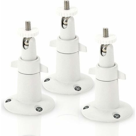 Metal Wall Mount for Arlo Smart Security Camera - Adjustable Indoor/Outdoor Mount for Arlo Cameras and Other Compatible Models (3 Pack, White) (1/5)