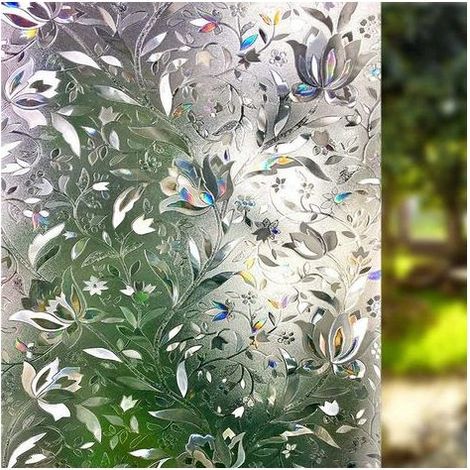 Film in 3d Per Pellicole Elettrostatiche Protegge la Privacy Anti-Uv Pellicola Decorativa in Vetro Anti Sguardo Motivo Tulipani Fiori 60x300cm ,1pcs (1/5)