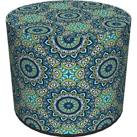 Pouf decorativo, Bertoni, stampa Anais - pouf rotondo per soggiorno, ingresso, cilindro 40 cm, elegante, cerniera, lavabile (1/5)