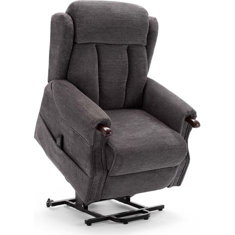 HALTON ELECTRIC FABRIC DUAL MOTOR RISER RECLINER LIFT MOBILITY TILT CHAIR Charcoal