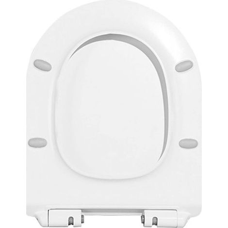 Elongated toilet seat, soft-close slow-closing toilet lid, durable plastic, never comes loose, quick and easy installation (1/5)