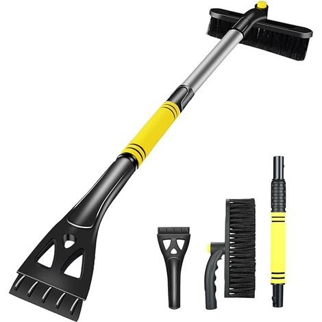 Grattoir à Neige, Grattoir à Glace pour Pare-Brise de Voiture, Brosse à Neige de Voiture Détachable Extensible avec Tête Rotative à 360 Degrés pour Voiture SUV Camion