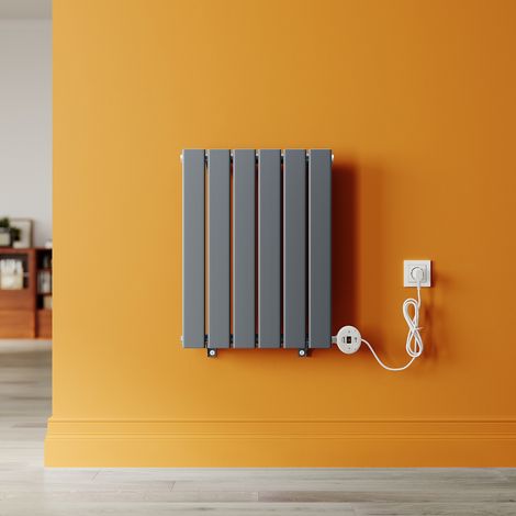 SONNI Heizkörper aus Stahl, Intelligenter Heizkörper Flach mit Temperaturregelung, Vertikal Einlagig Design Flach Paneelheizkörper, Anthrazit 600x450mm, 400Watt