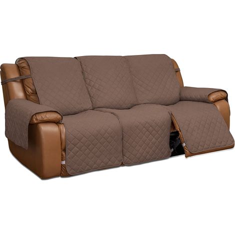 Housse de canapé inclinable pour Chaque siège, Housse de canapé réversible pour 3 Places avec Sangles élastiques, Protection de Meubles avec Sangles élastiques, pour Enfants, Chiens, (1/5)