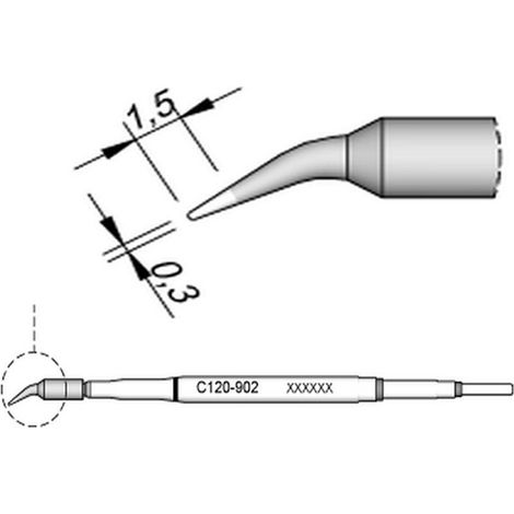 Pointe à souder série C130, forme ronde (1/3)