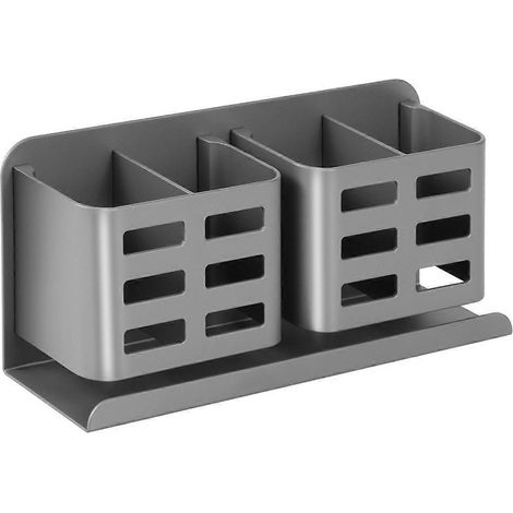 Porte-brosse à dents mural auto-adhésif, rangement pour dentifrice dans la salle de bain, support en aluminium pour objets du quotidien (1/5)