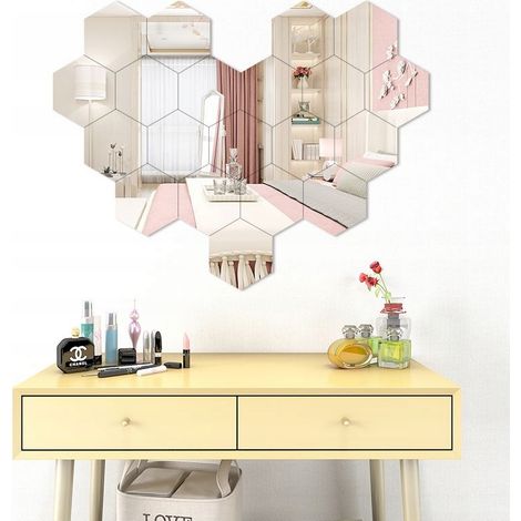 Juego de 10 espejos acrílicos Espejo hexagonal 265