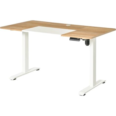 Bureau Électrique, Cadre Métallique, Plateau en Bois, Hauteur Réglable 72-116 cm, Capacité de Charge 70 kg, Gestion des Câbles (1/5)