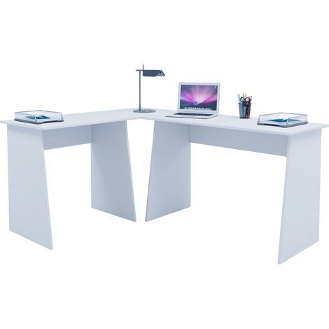 Mesa de ángulo de escritorio de esquina de madera Masola 74x135x105 - VCM