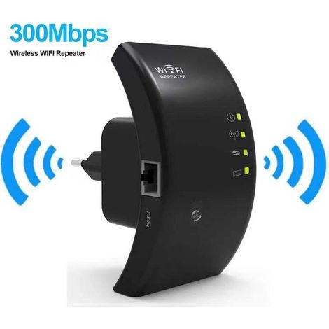 Répéteur WiFi, Amplificateur WiFi Puissant, WiFi Extender N300, WiFi Signal Booster, 1 Port Ethernet, Couvre jusqu'à 200㎡, Facile à Installer, Compatible avec Toutes Les Box Internet (1/5)